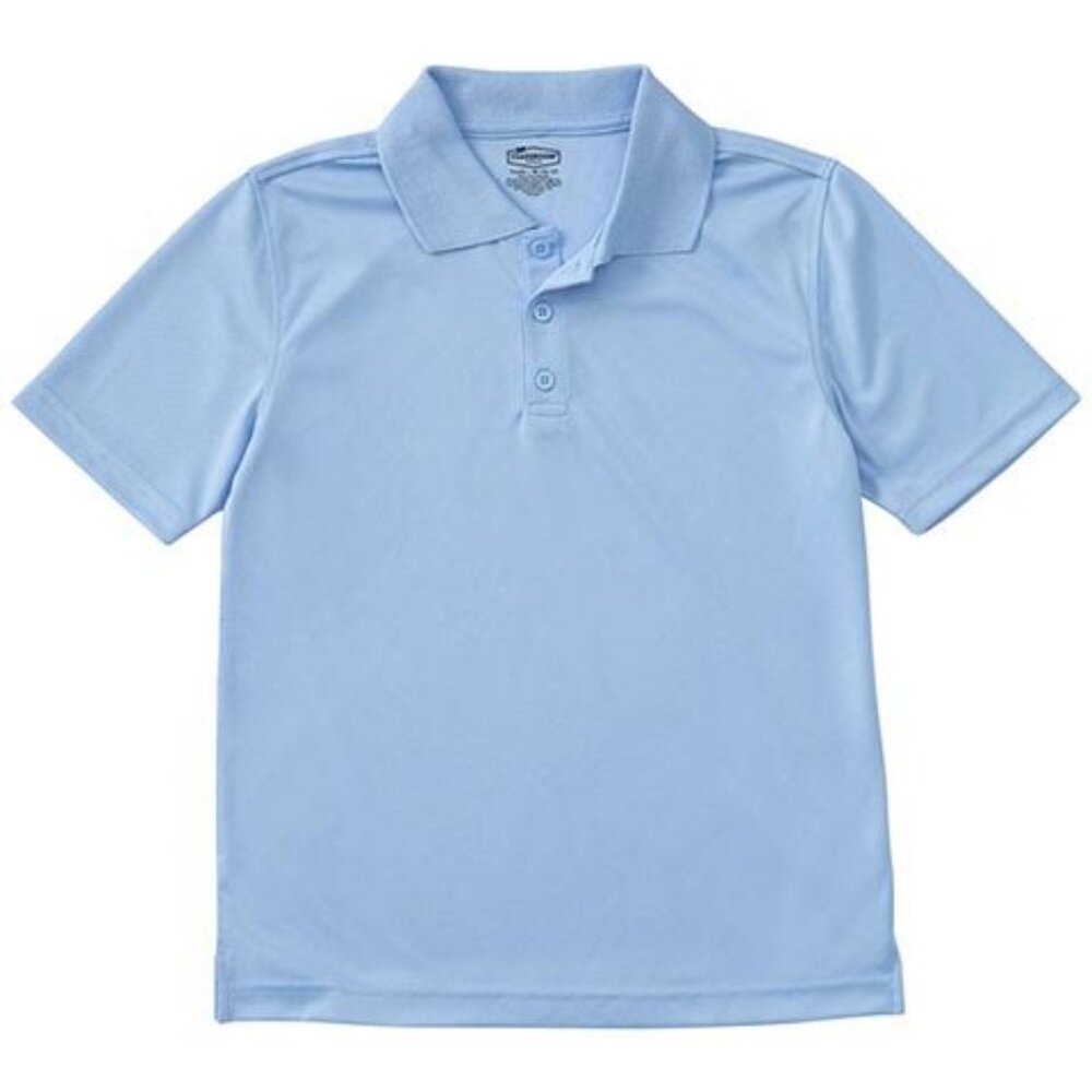 Classroom 58604 Adult Unisex Short Sleeve Moisture-Wicking Polo Light Blue